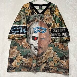 Vintage Stone Cold Steve Austin WWF Attitude Camouflage XL 3:16 Jersey 90s